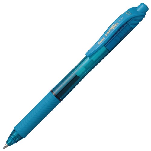 Pentel Energel-X Sky Blue Retractable Rollerball Gel Pen 0.7mm Fine Tip