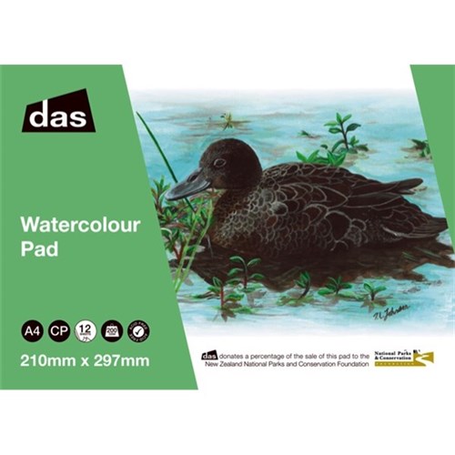 Das Brown Teal Watercolour Pad A4 200gsm Pad of 12