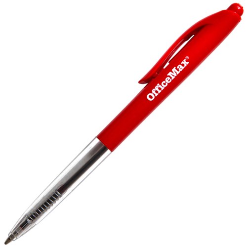 OfficeMax Red Retractable Ballpoint Pen 1.0mm Medium Tip