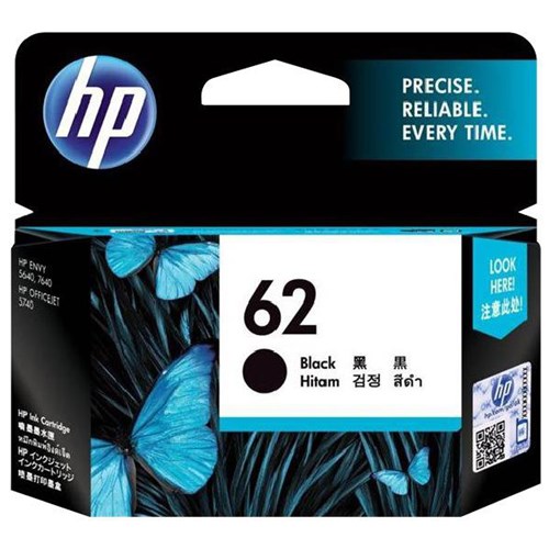 HP 62 Black Ink Cartridge C2P04AA