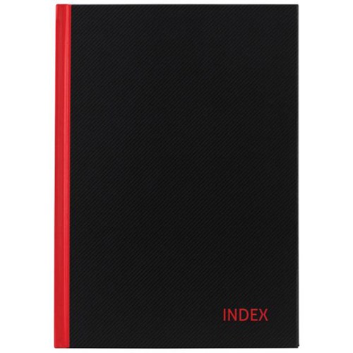 Milford A6 Notebook Indexed 100 Leaves Black & Red