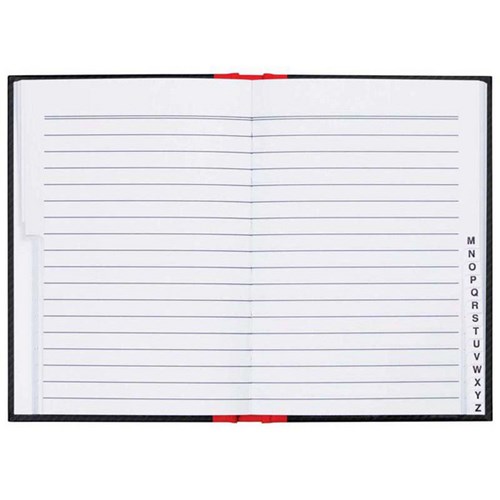 Milford A6 Notebook Indexed 100 Leaves Black & Red