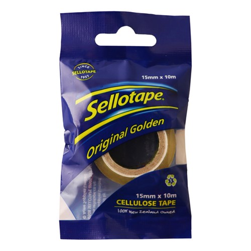 Sellotape Original Golden Cellulose Tape 15mm x 10m Clear