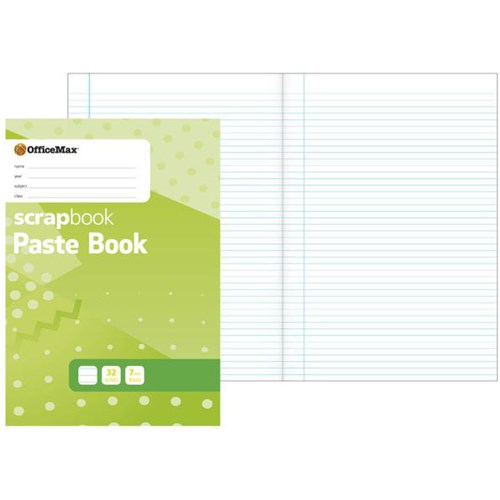 OfficeMax Paste Book Scrapbook Ruled 330x230mm 32 Leaves