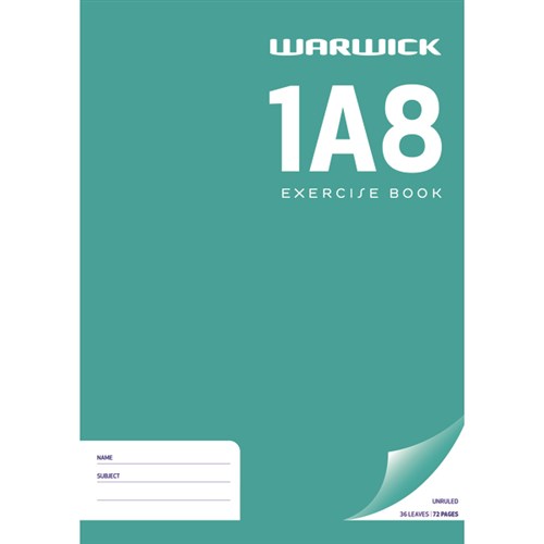Warwick 1A8 A4 Exercise Book Unruled 36 Leaves