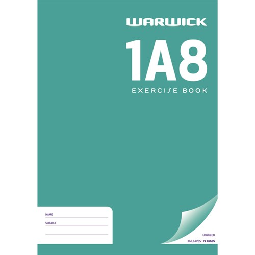 Warwick 1A8 A4 Exercise Book Unruled 36 Leaves