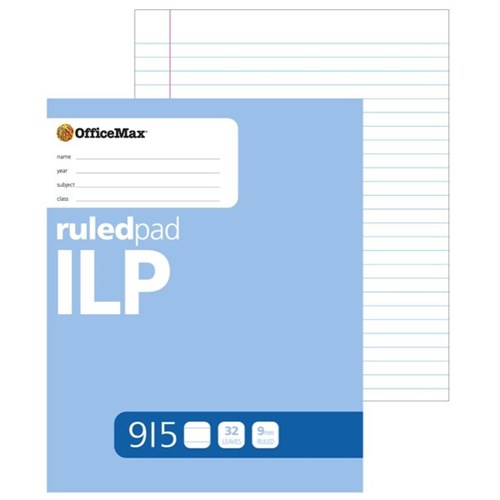 OfficeMax ILP Writing Pad 9mm Ruled 32 Leaves