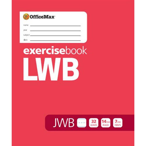 OfficeMax LWB JWB Junior Writing Exercise Book 14mm Ruled 32 Leaves