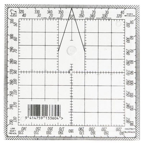 Taurus Square Protractor 360 degrees 13cm