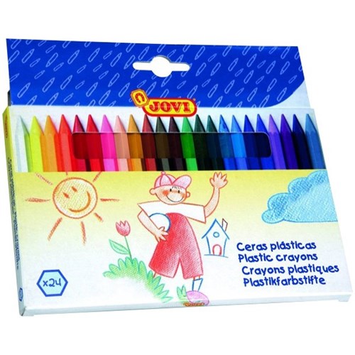 Jovi Plastic Crayons Assorted Colours, Pack of 24