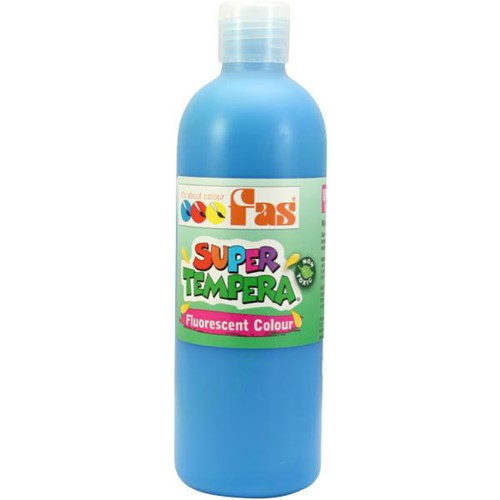 Fas Super Tempera Poster Paint 500ml Fluoro Blue