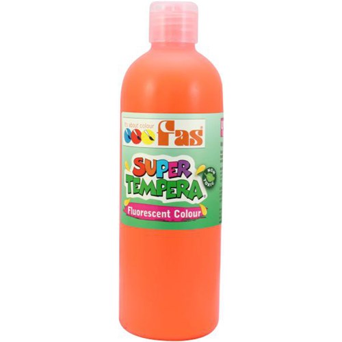 Fas Super Tempera Poster Paint 500ml Fluoro Orange