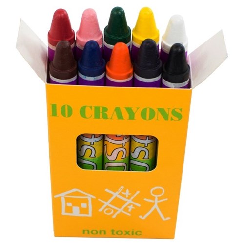 Retsol Soft Wax Crayons Assorted Colours, Set of 10