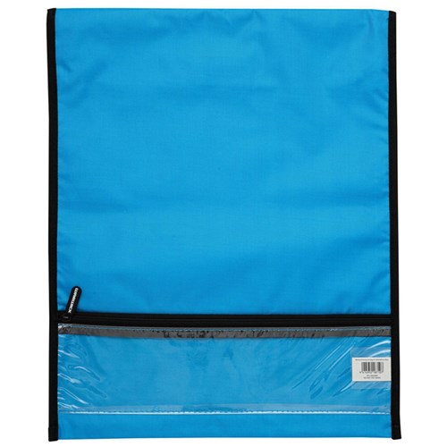 Warwick Homework Book Bag Large Hook and Loop Fastener Large 330x360mm Blue