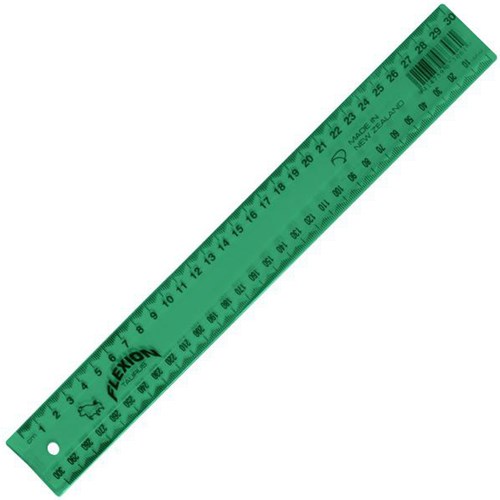 Plastic Superflex Ruler 30cm Green