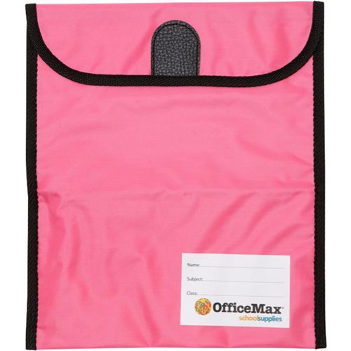 OfficeMax Journal Bag Medium Hook & Loop Fastener 270x310mm Pink