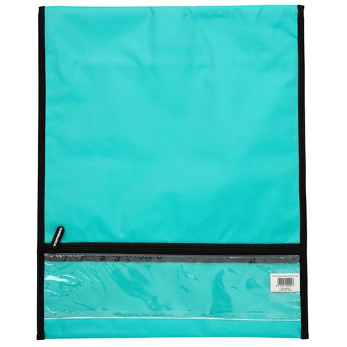 Warwick Homework Book Bag Large Hook and Loop Fastener Large 330x360mm Aqua