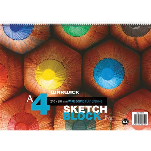 Warwick Sketch Block Spiral Bound Pad A4 120gsm 20 Leaves