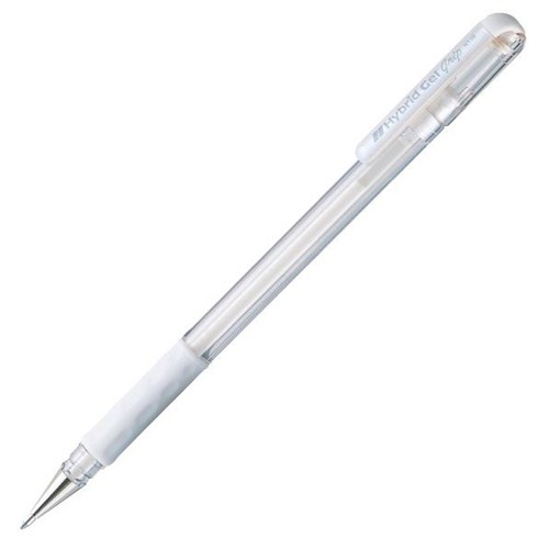 Pentel Hybrid White Rollerball Pen 0.8mm Fine Tip
