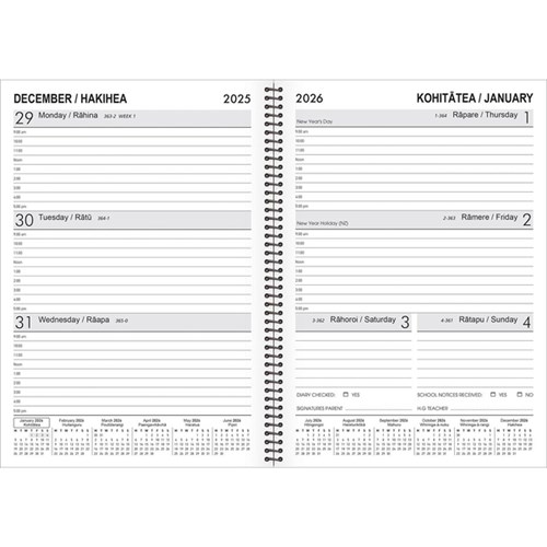 Collins A53 Student Diary A5 Wiro Week To View 2026